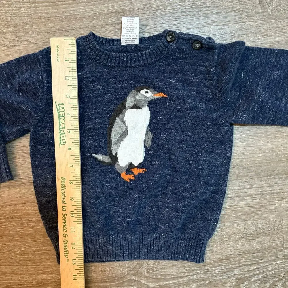 Gymboree Penguin Sweater 18–24M 🐧 Navy Cotton Knit​​